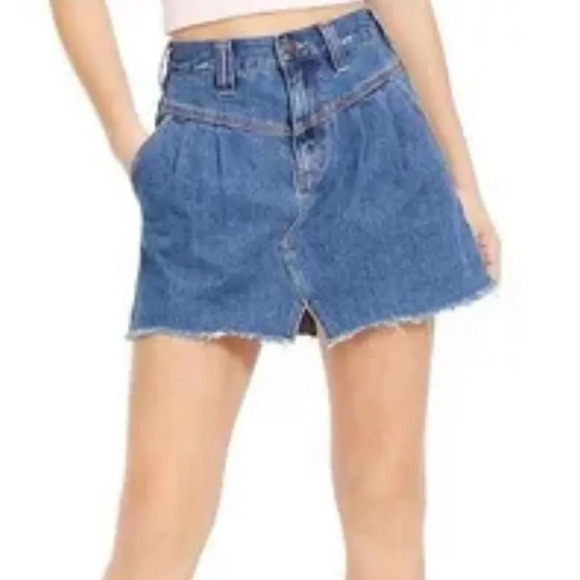 NWT Free People Sidecar Mini Skirt in Saratoga Blue - Picture 2 of 11